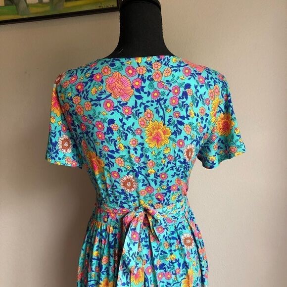 Teal Wrap Maxi Dress  - Picture 8 of 14